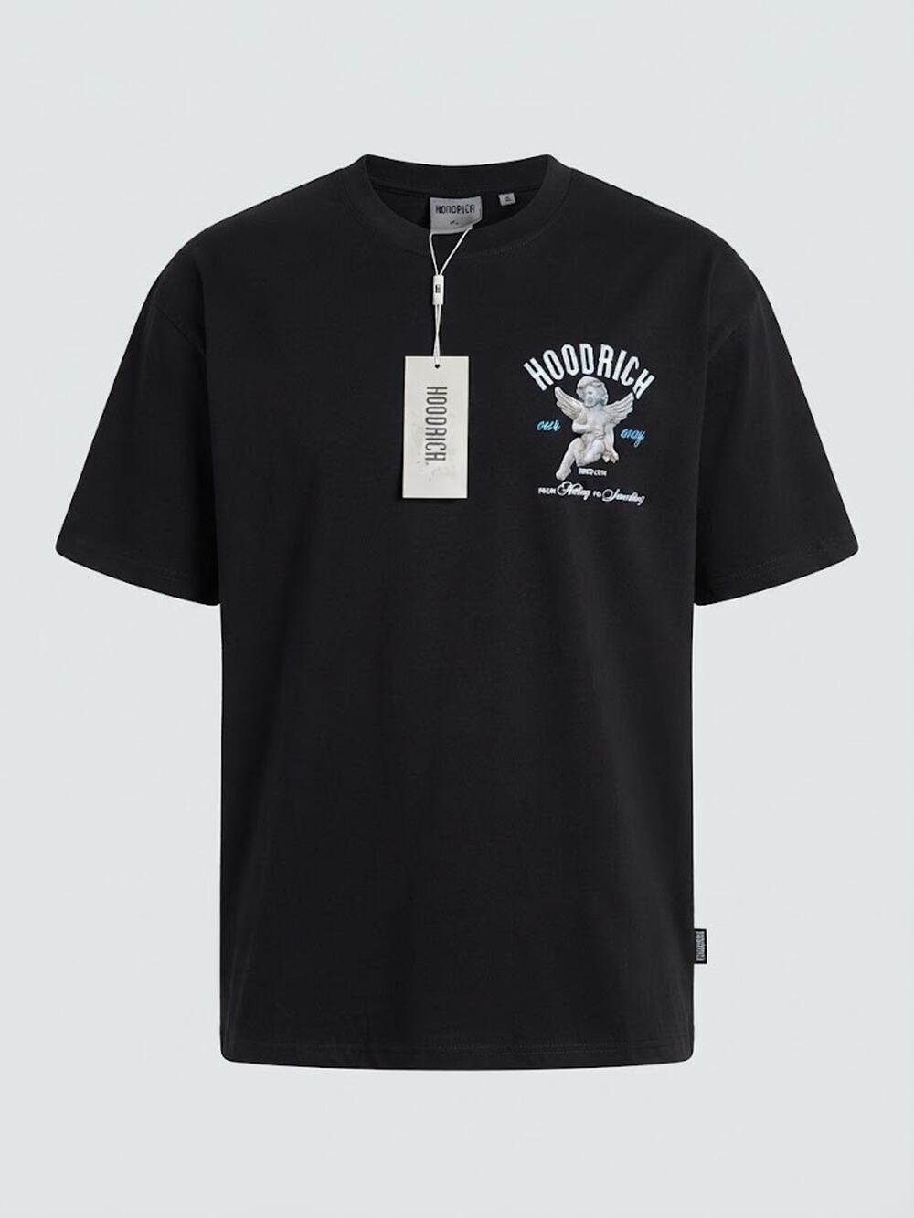NWT Hoodrich Men's Black Graphic T-Shirt Cherub Angel "Our Way" Size XL